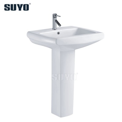 North American Bathroom Rectangular Shape Cheap Price Hand Wash Basin with Pedestal