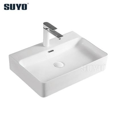 Wholesale Cheap Price Bathroom Ceramic Above Counter Sink Rectangular Art Wash Basin