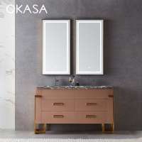 New design double mirror marble countertop cabinet with drawer