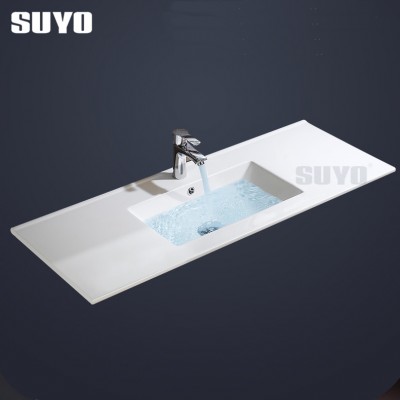 Wholesale Modern Design Bathroom Ceramic Thin Edge Cabinet Basin CE approve Counter Top Wash Basin Cabinet