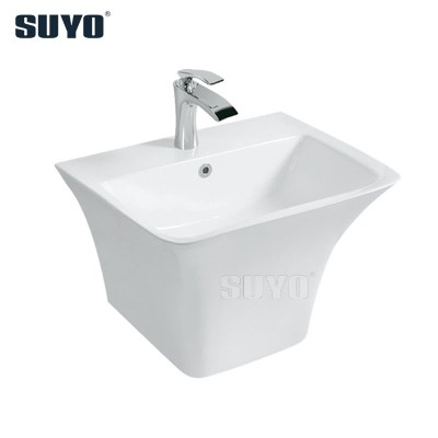 Rectangular slim edge bathroom wall hung basin ceramic wash basin building project sanitary ware export