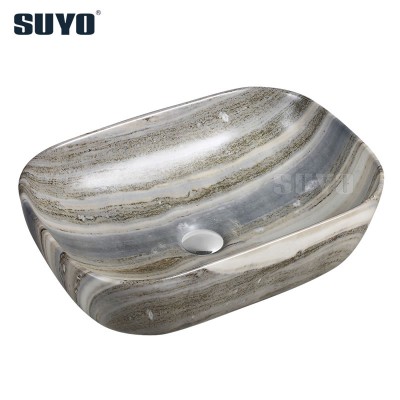 Hot sales sanitary ware above counter sink ceramic handmade marble wash basin