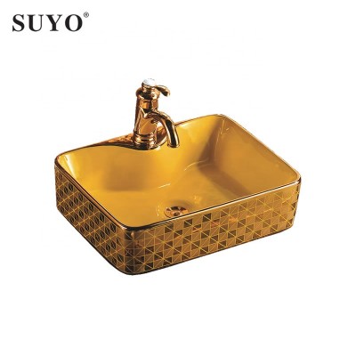 Sanitary ware bathroom ceramic accessories luxury silver granite sink Rose gold wash basin