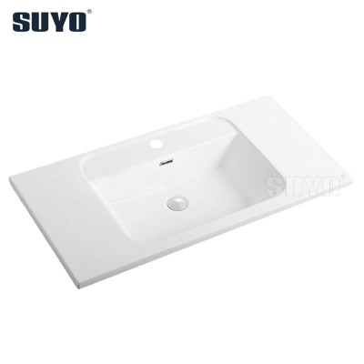 Elegant porcelain wash hand basin retangular bathroom sinks basin for cabinet