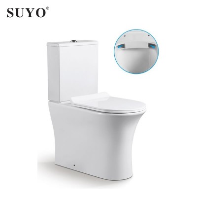 China Supplier Modern Soft Close Seat Two Piece Bathroom Ceramic Washdown Toilet WC