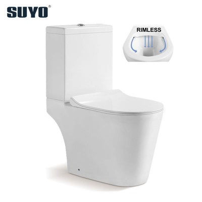 Morocco hot selling model sanitary ware ceramic chaozhou factory two piece closet rimless toilet seat